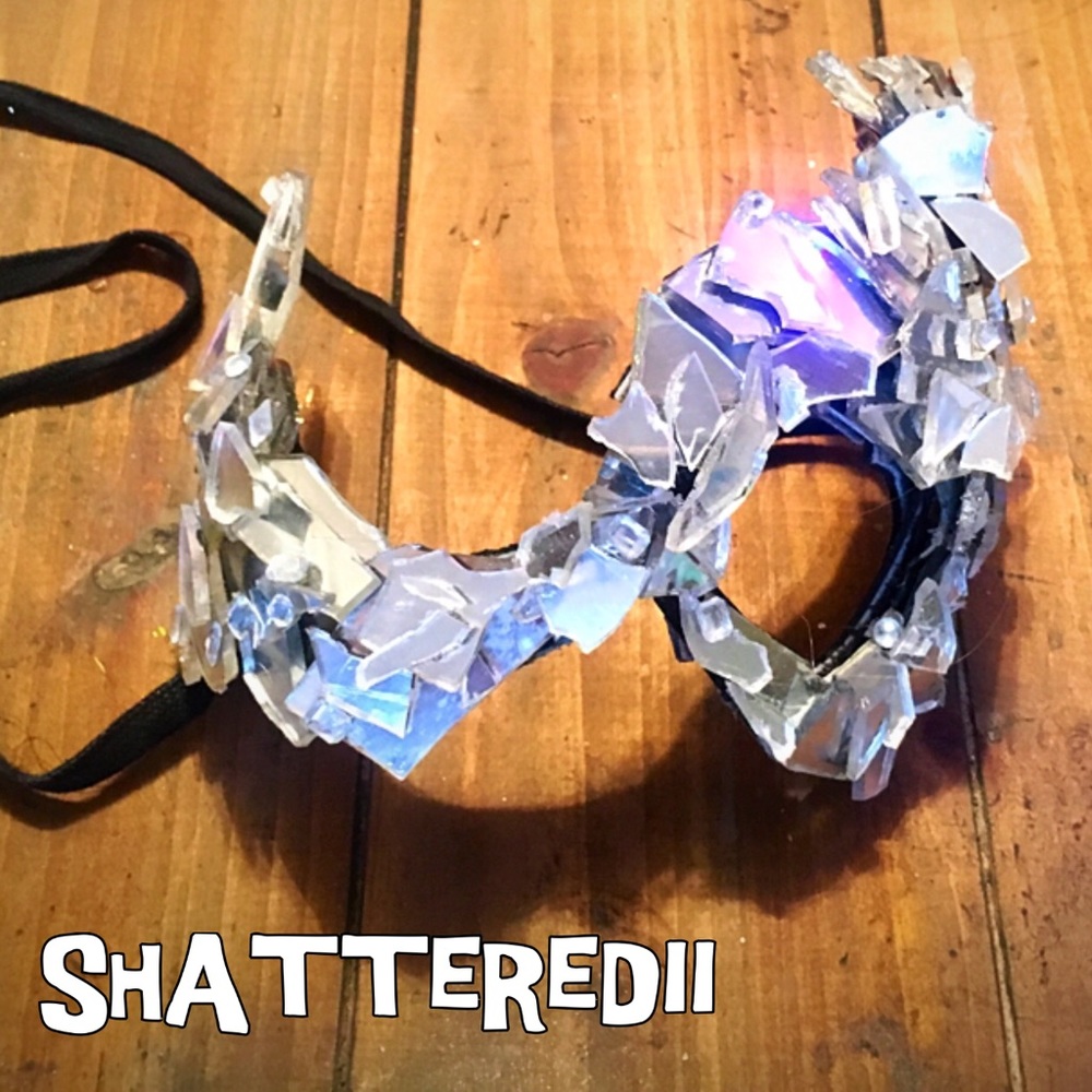 “shattered glass” masquerade mask